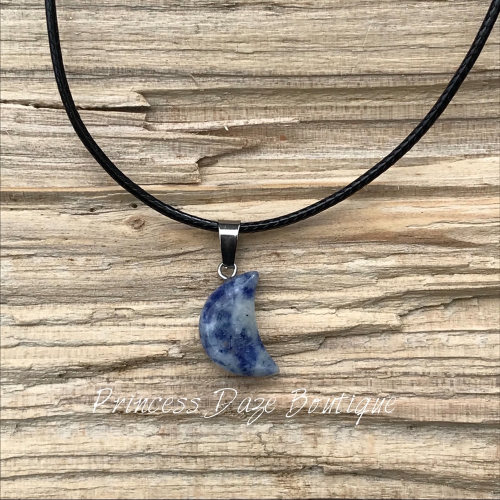 Natural Stone Moon Necklace